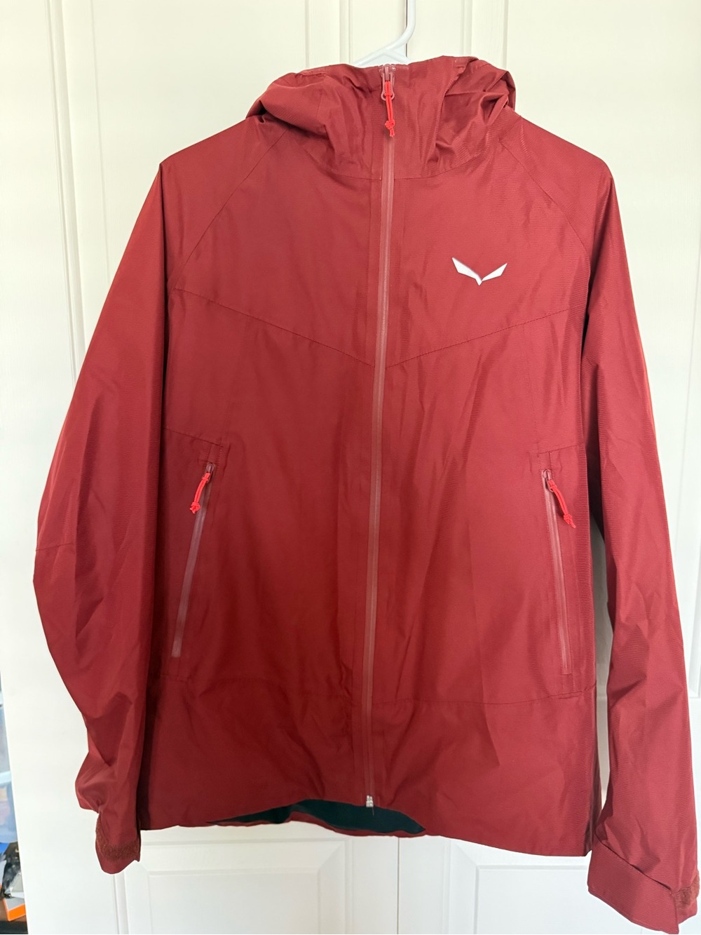 Salewa Powertex Women’s L Waterproof Hooded Jacket Red Hiking Outdoor Shell